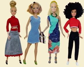Roupas Bonecas Barbie kit com 6 conjuntos - Modelos sortidos
