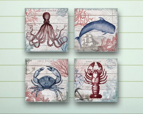 4 Quadros Decorativos 25x25 Carte