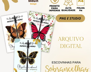 Kit Digital Cartão com Escovinha para Sobrancelhas