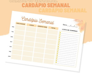 Cardápio Semanal - Planner Digital