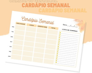 Cardápio Semanal - Planner digital