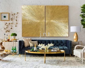 Pintura Decorativo Em Alto Relevo Ouro