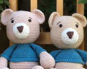 kit Urso amigurumi gêmeos