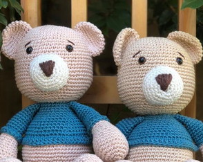 kit Urso amigurumi gêmeos