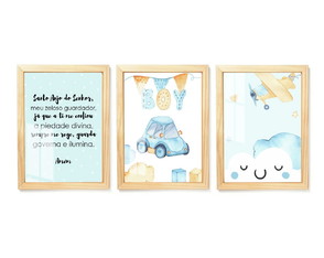 Quadro Decorativo para Quarto de Menino Oração Santo Anjo