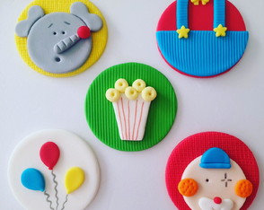 Aplique Doce ou Cupcake 6 cm Tema Circo