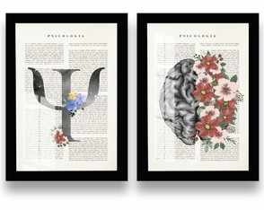 Quadro Decorativo Psicologia Moderno Flores para Consultório
