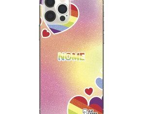 Capa Capinha Case Celular Personalizada Nome Corações Colors