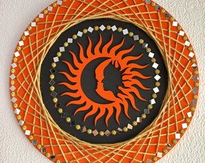 Mandala Eclipse Sol e Lua 40cm de Diâmetro