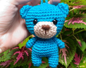 Chaveiro Mini Ursinho Amigurumi crochê