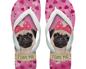 Chinelos Originais Personalizados Cachorros Pug Tr [11]