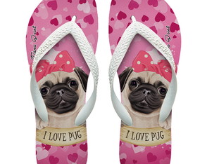 Chinelos Havaianas Personalizados Cachorros PUG TR [11]