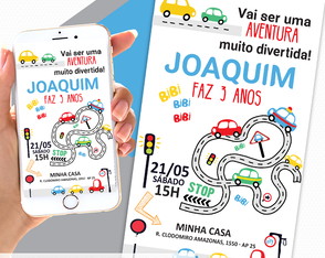 Convite Digital Carrinhos Transporte