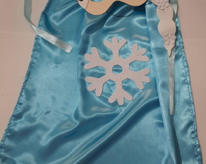 Máscara e Capa de Cetim Elsa Frozen