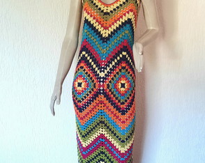 Vestido de Crochê Midi