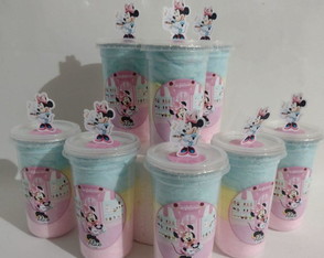 Copos de Algodão Doce Personalizados no Tema da Sua Festa