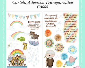 Cartela de Adesivos Transparente CA009 - Bible Journaling