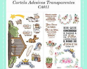 Cartela de Adesivos Transparente CA011 - Bible Journaling