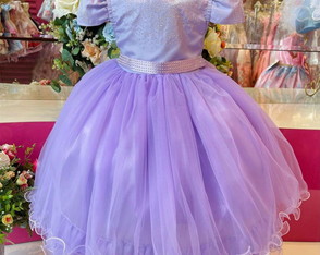 Vestido Lilás Luxo/ Vestido Princesa Sophia/ Tam 3