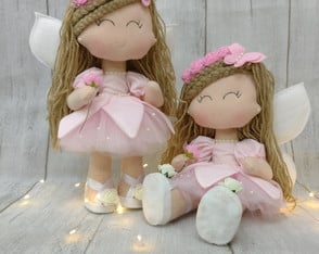 Par de Bonecas Fadas Rosa 30cm