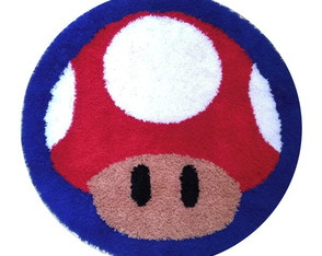 Tapete Cogumelo Mario Bross 100cm / com antiderrapante