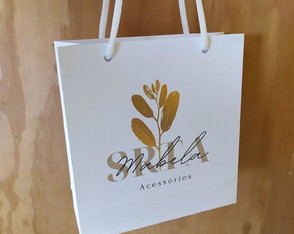 50 Sacolas Papel Personalizadas para Lojas 16x15x05cm