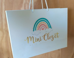 50 Sacolas Papel Personalizadas para Lojas 23x31x11cm