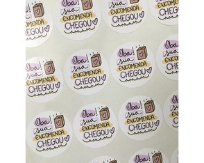 70 Etiqueta Adesivo Oba Sua Encomenda Chegou 3,5cm