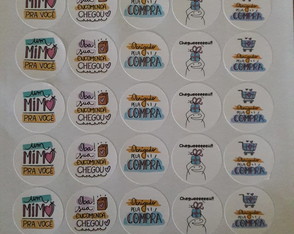 35 Etiquetas Adesivas Com Frases Para Cliente. 3,5 X 3,5cm