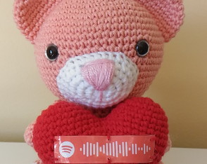 Ursinho Coração código música spotify amigurumi