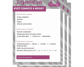 Chá De Lingerie - Quiz - Você Conhece A Noiva?