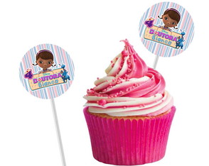 Topper Redondo Personalizado Doutora Brinquedos