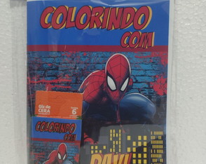 Kit de Colorir Homem Aranha com Giz