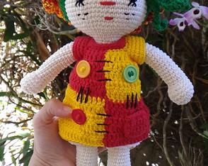 Boneca Emília Amigurumi crochê 34cm