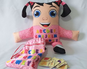 Boneca Sra Afabeto - Almofada Naninha Personagem