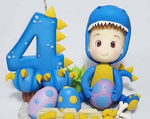 Topo de Bolo Dino Baby