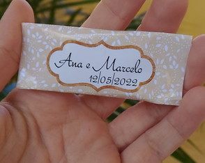 100 Balas Personalizadas Casamento Modelo 1 Kraft