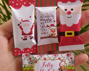 100 Balas Personalizadas Natal Sortidas 25 de Cada