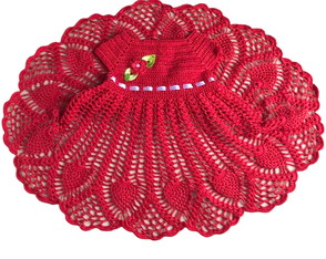 Vestido de Croche para Bebê Vermelho