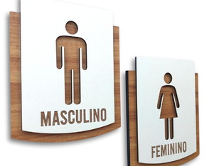 Kit Placa de Sinalização | Masculino - Feminino - Pe0051a