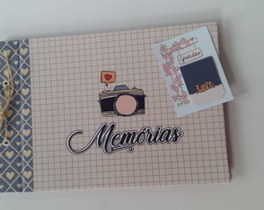 Álbum de Fotos para Scrapbook Memorias c/ Marcador de Página