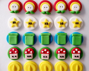 Aplique 3 cm doces Super Mario Bros