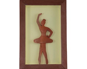 Quadro em Madeira: Bailarina em Fundo Amarelo (421)