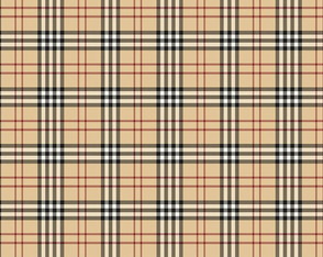 Tecido Xadrez Burberry Bege Estampa - 140 cm x 100 Cm.