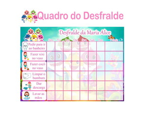 Quadro de Incentivo ao Desfralde Infantil Imantado