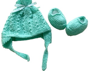 Gorro Tapa Orelha e Sapatinho para Bebe