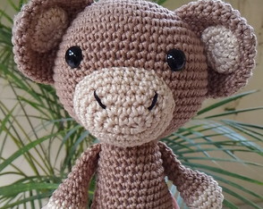 Macaquinho Baby Safári Amigurumi Crochê Tamanho Maior