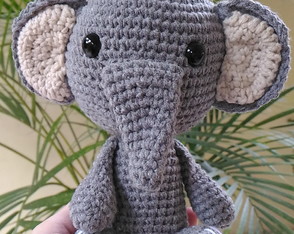 Elefantinho Baby Safári Amigurumi Crochê Tamanho Maior