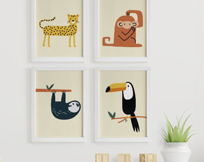 Quadros para Quarto de Bebê Animais Fauna Brasileira