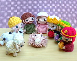 Presépio 10 Peças Amigurumi ** Burrinho Brinde